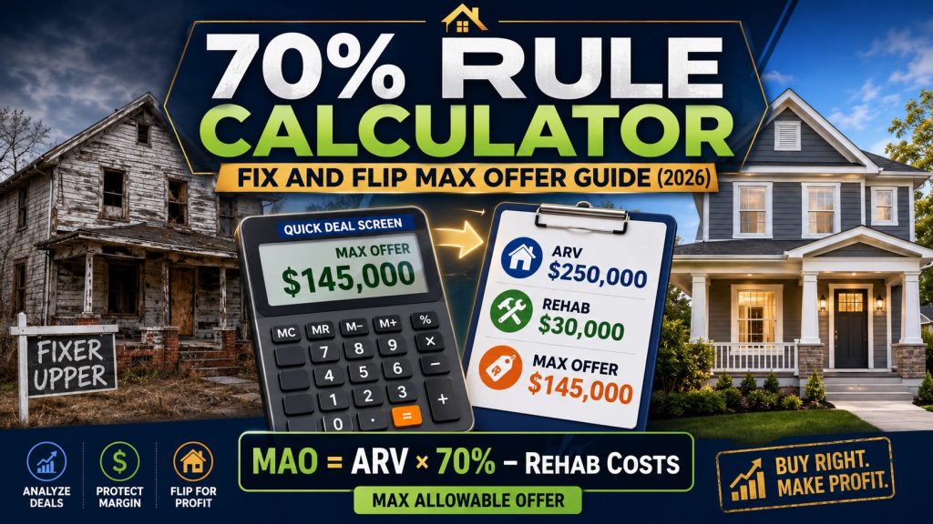70% Rule Calculator — Fix and Flip Max Offer Guide (2026)