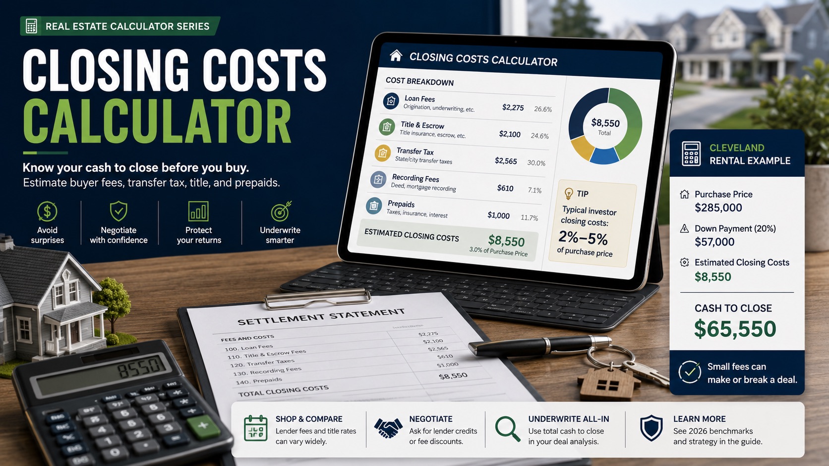 Closing Costs Calculator — Real Estate Buyer & Seller Guide (2026)