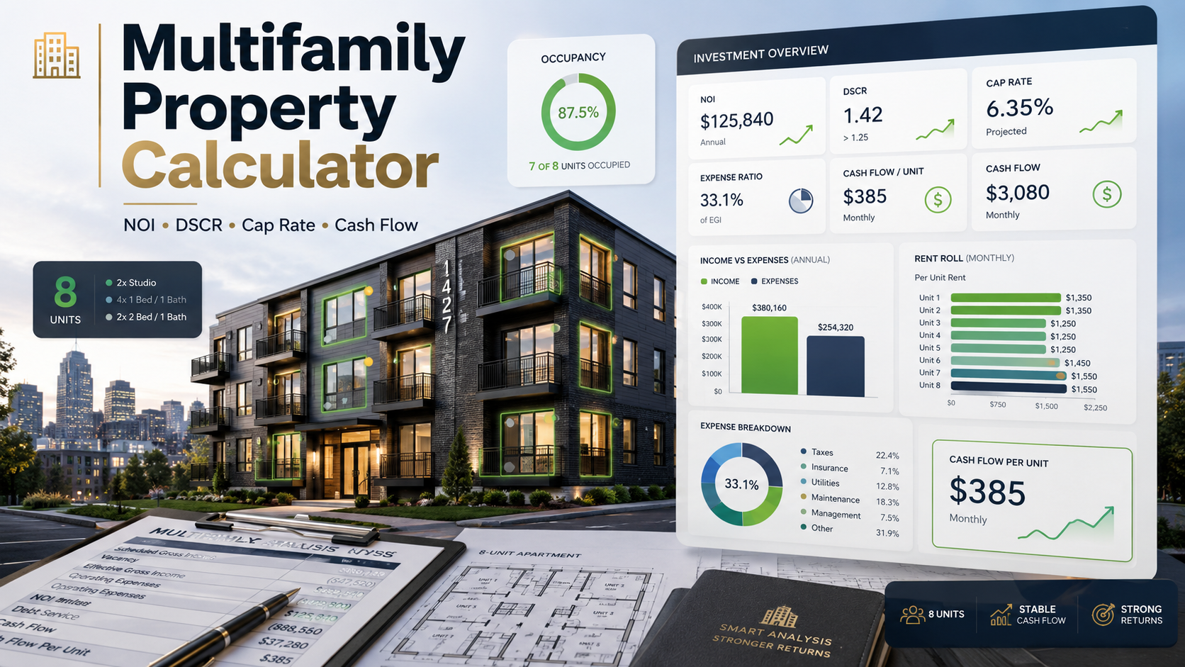 Multifamily property calculator guide for analyzing apartment building investments