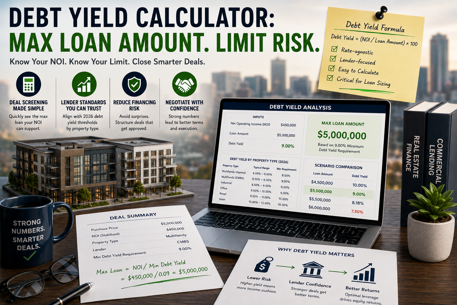 Debt Yield Calculator: How to Calculate Debt Yield in Real Estate (2026)