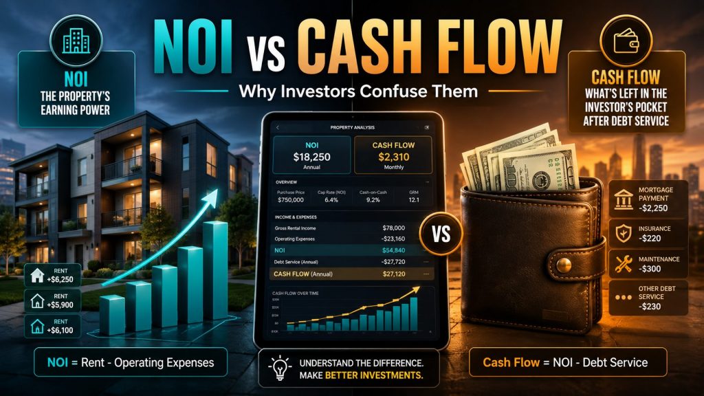 NOI vs Cash Flow: The Critical Difference (2026)