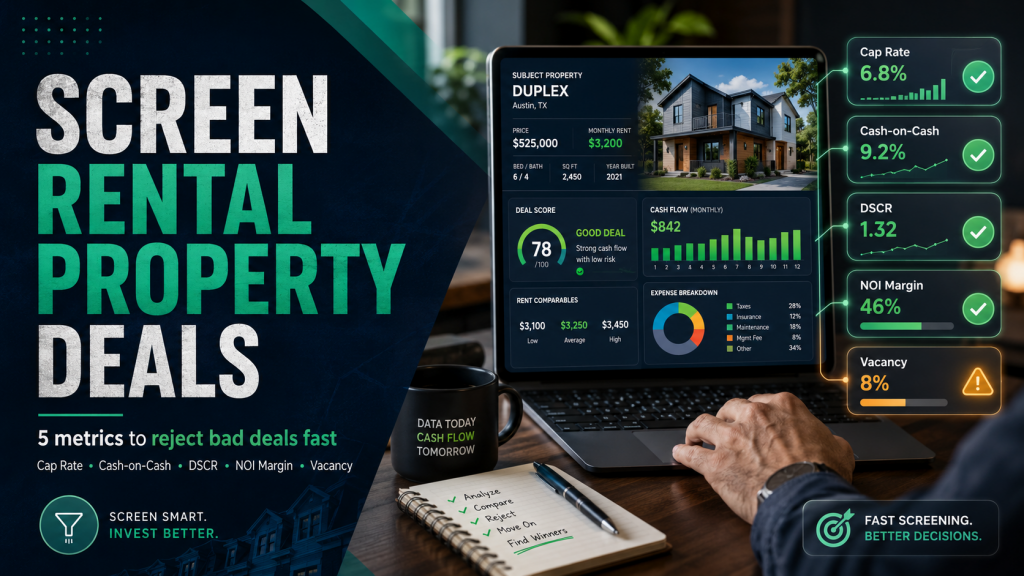 How to Screen Rental Property Deals: 5 Key Metrics (2026)