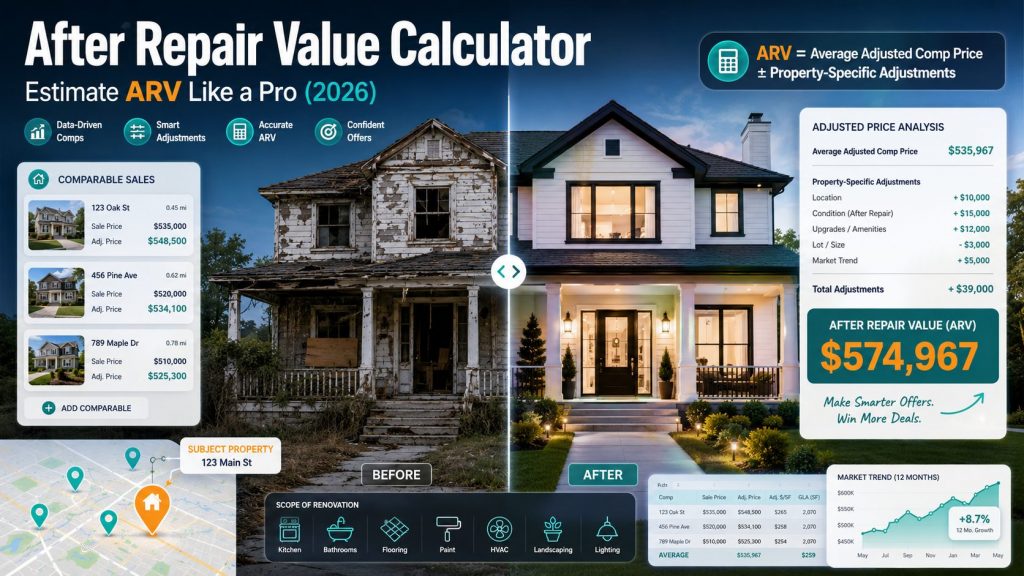 After Repair Value Calculator: Estimate ARV Like a Pro (2026)