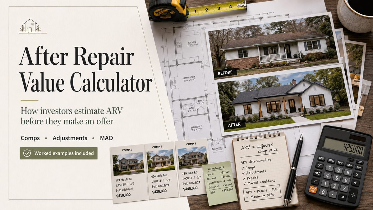 After Repair Value Calculator: How to Estimate ARV (2026)