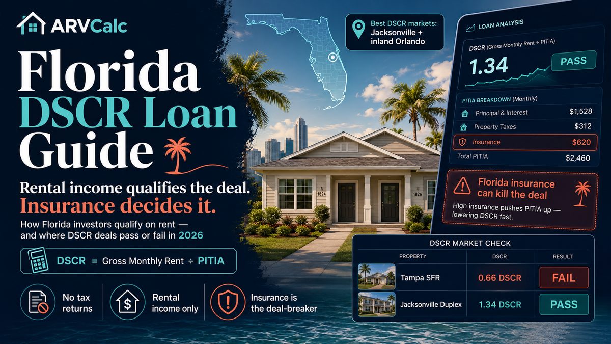 Florida DSCR loan guide showing insurance impact on debt service coverage ratio