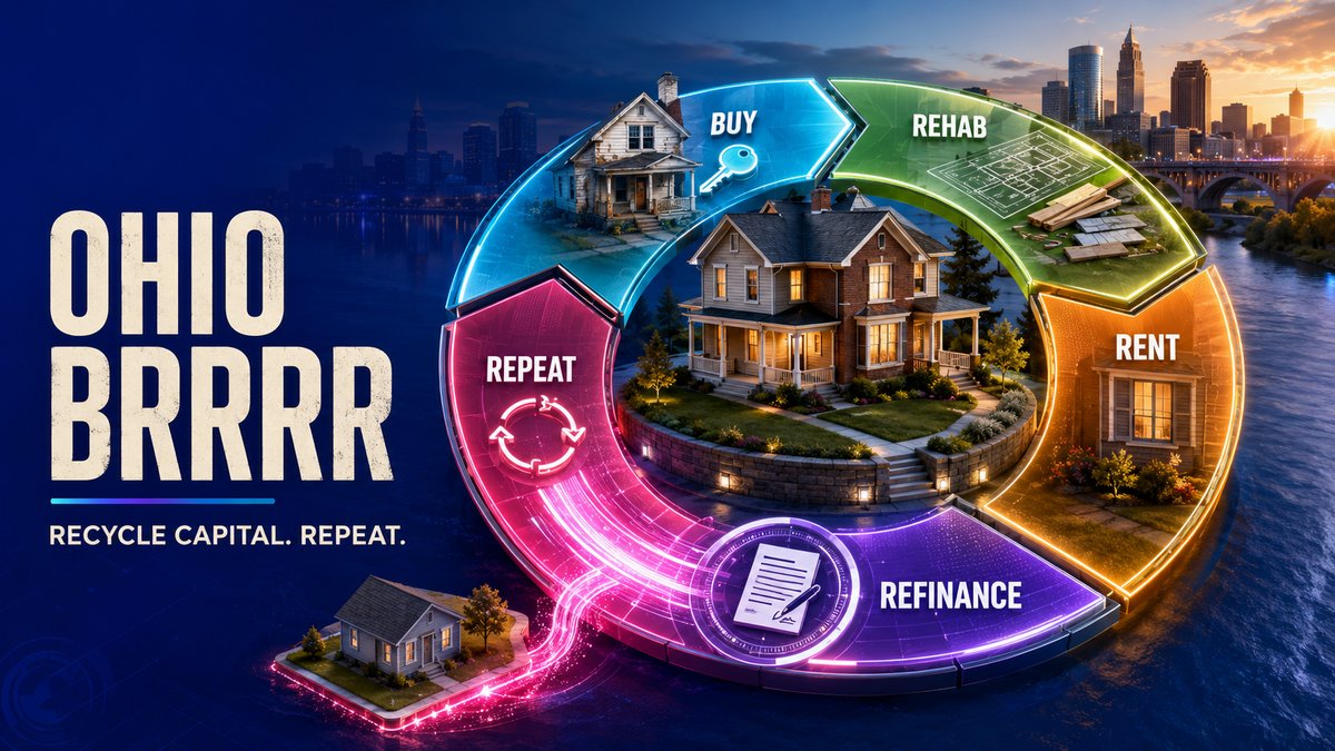 BRRRR Ohio strategy showing buy rehab rent refinance repeat cycle for Cleveland rental property investment