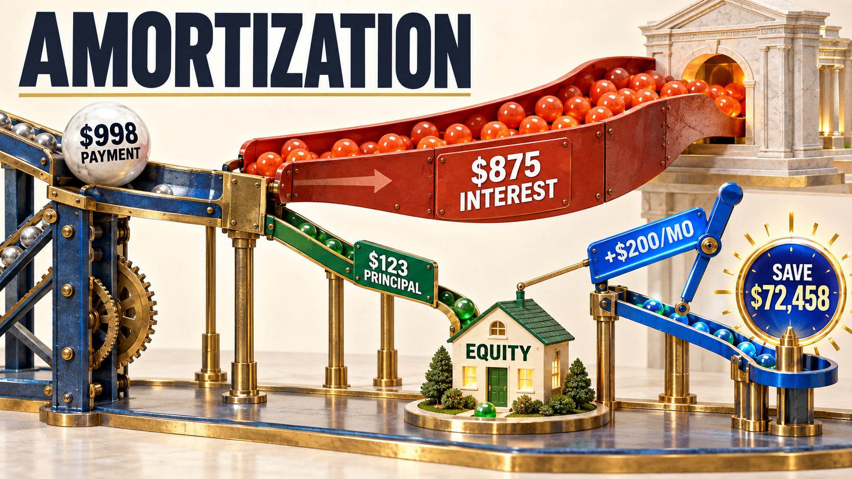Amortization schedule calculator — 150K loan at 7% interest breakdown extra payment saves 72000 month by month table