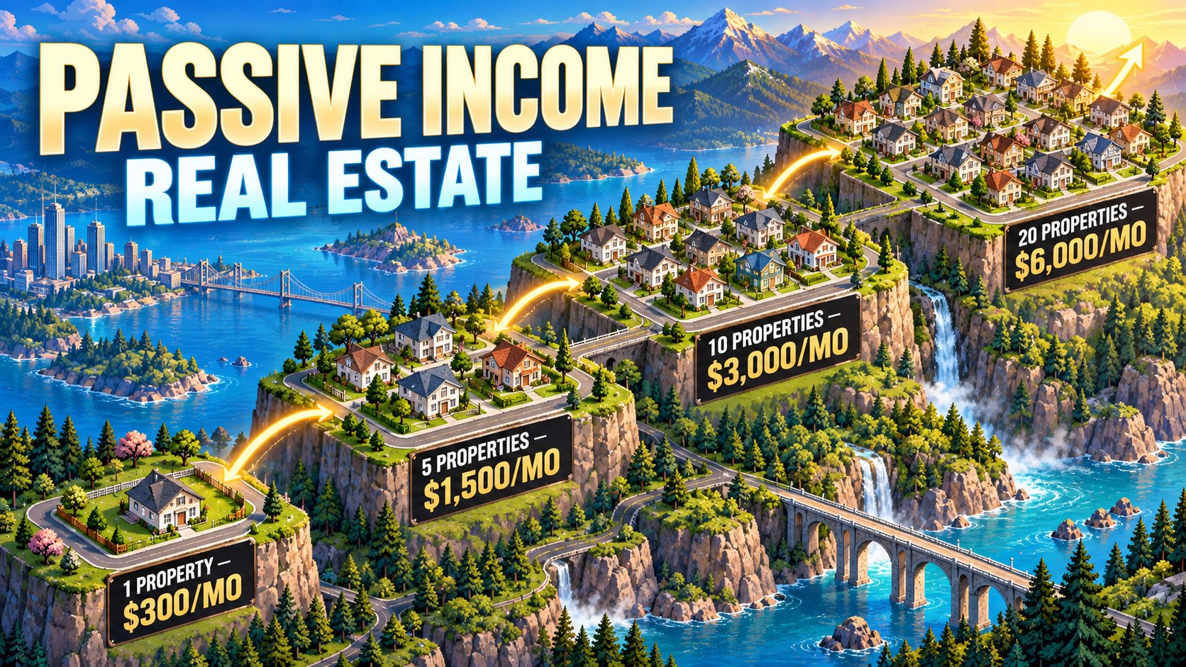 Passive income from real estate — 1 property 300 per month to 20 properties 6000 per month timeline